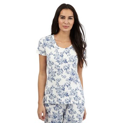Lounge & Sleep Tall blue floral print short sleeved top
